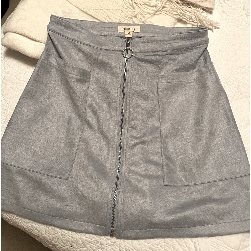 Pale blue zip skirt - Dry goods